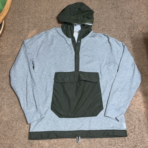 Reigning Champ Nylon Patch Popover Hoody Hoodie Gray Large - Picture 2 of 9